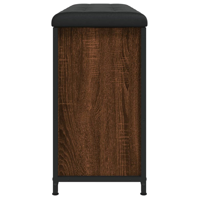 Panca Portascarpe Cassetto Ribaltabile Rovere Marrone 102x32x56 835131