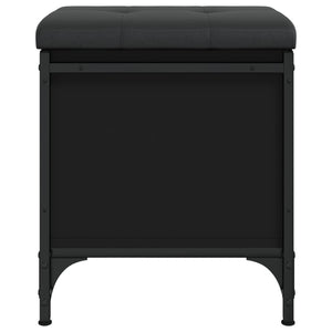 Panca Portaoggetti Nera 42x42x45 cm in Legno Multistrato 835132