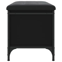 Panca Portaoggetti Nera 62x42x45 cm in Legno Multistrato 835137