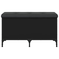 Panca Portaoggetti Nera 82x42x45 cm in Legno Multistrato 835142