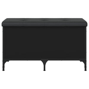 Panca Portaoggetti Nera 82x42x45 cm in Legno Multistrato 835142