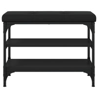 Panca Portaoggetti Nera 62x32x47 cm in Legno Multistrato 835152