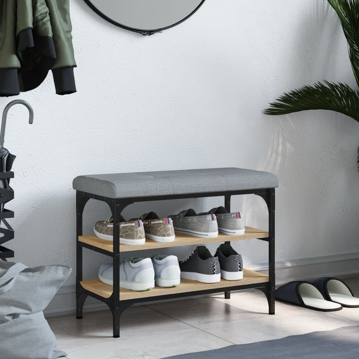 Panca Porta Scarpe Rovere Sonoma 62x32x47 cm Legno Multistratocod mxl 133508