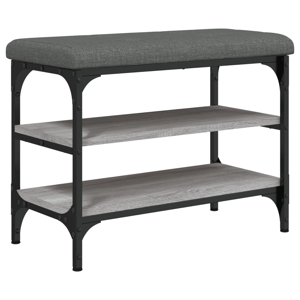 Panca Porta Scarpe Grigio Sonoma 62x32x47 cm Legno Multistrato 835155