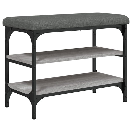 Panca Porta Scarpe Grigio Sonoma 62x32x47 cm Legno Multistrato 835155