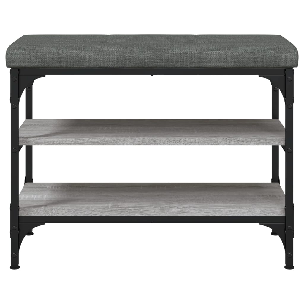 Panca Porta Scarpe Grigio Sonoma 62x32x47 cm Legno Multistrato 835155