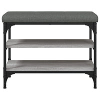 Panca Porta Scarpe Grigio Sonoma 62x32x47 cm Legno Multistrato 835155
