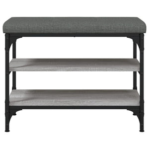 Panca Porta Scarpe Grigio Sonoma 62x32x47 cm Legno Multistrato 835155