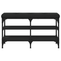 Panca Porta Scarpe Nera 82x32x47 cm in Legno Multistrato 835157