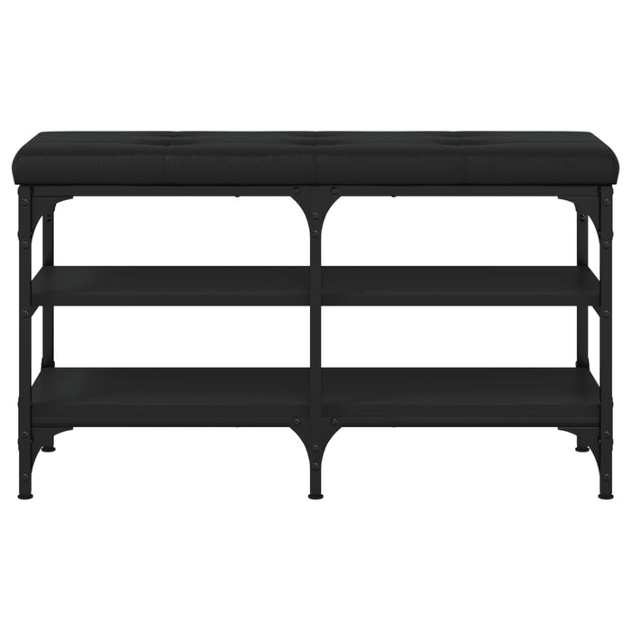 Panca Porta Scarpe Nera 82x32x47 cm in Legno Multistrato 835157