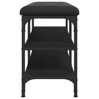 Panca Porta Scarpe Nera 82x32x47 cm in Legno Multistrato 835157