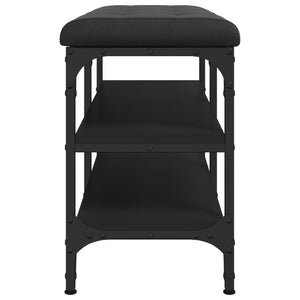 Panca Porta Scarpe Nera 82x32x47 cm in Legno Multistrato 835157