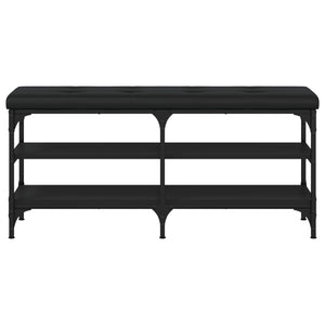 Panca Porta Scarpe Nera 102x32x47 cm in Legno Multistrato 835162