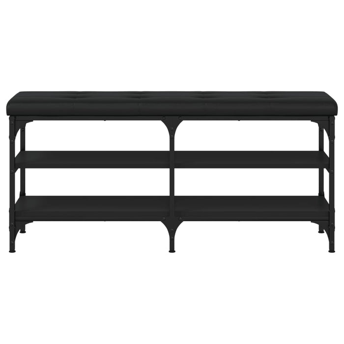 Panca Porta Scarpe Nera 102x32x47 cm in Legno Multistrato 835162