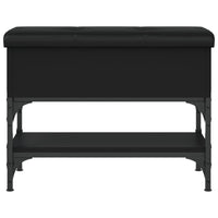 Panca Portaoggetti Nera 62x32x45 cm in Legno Multistrato 835167