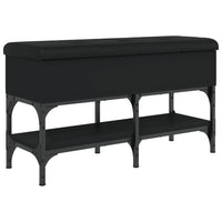 Panca Portaoggetti Nera 82x32x45 cm in Legno Multistrato 835172