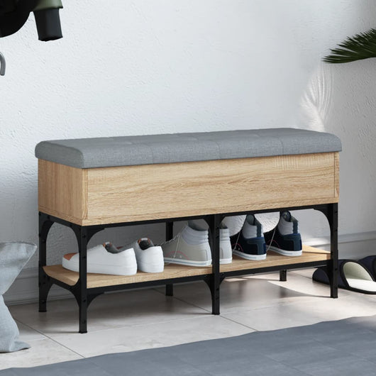 Panca Porta Scarpe Rovere Sonoma 82x32x45 cm Legno Multistrato 835173