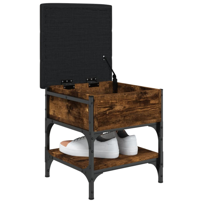 Panca Porta Scarpe Rovere Fumo 42x42x45 cm in Legno Multistrato 835184