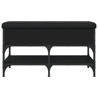 Panca Porta Scarpe Nera 82x42x45 cm in Legno Multistrato