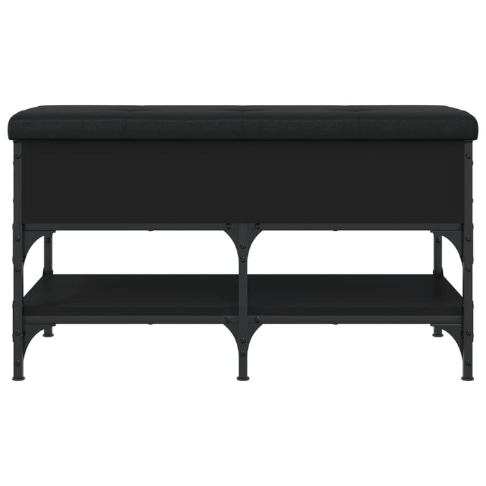 Panca Porta Scarpe Nera 82x42x45 cm in Legno Multistrato