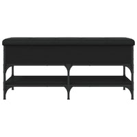 Panca Porta Scarpe Nera 102x42x45 cm in Legno Multistrato 835197