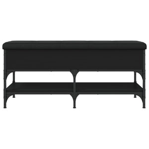 Panca Porta Scarpe Nera 102x42x45 cm in Legno Multistrato 835197
