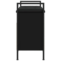 Panca Portaoggetti Nera 65,5x32x57,5 cm in Legno Multistrato 835202