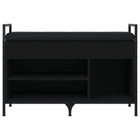Panca Portaoggetti Nera 85,5x32x57,5 cm in Legno Multistrato 835207