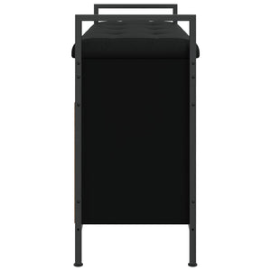 Panca Portaoggetti Nera 85,5x32x57,5 cm in Legno Multistrato 835207