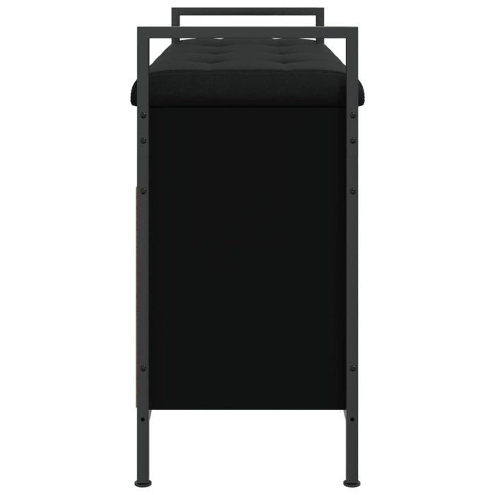 Panca Portaoggetti Nera 85,5x32x57,5 cm in Legno Multistrato 835207