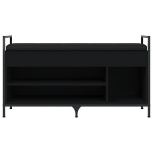Panca Portaoggetti Nera 105,5x32x57,5 cm in Legno Multistrato 835212