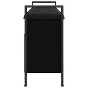 Panca Portaoggetti Nera 105,5x32x57,5 cm in Legno Multistrato 835212