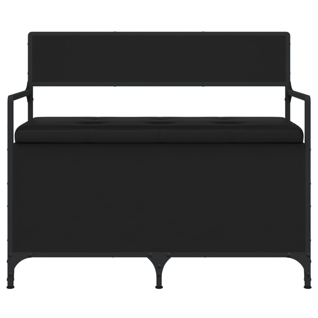 Panca Portaoggetti Nera 85,5x42x73,5 cm in Legno Multistrato 835234