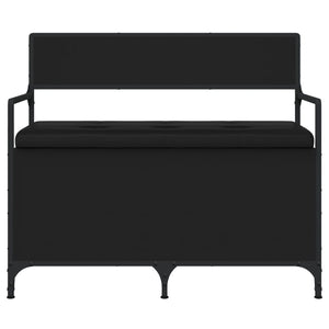 Panca Portaoggetti Nera 85,5x42x73,5 cm in Legno Multistrato 835234