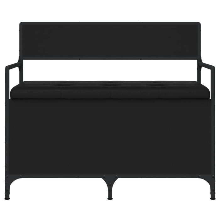 Panca Portaoggetti Nera 85,5x42x73,5 cm in Legno Multistrato 835234