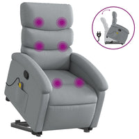 Poltrona Alzapersona Massaggi Reclinabile Grigio Chiaro Tessuto 3203990