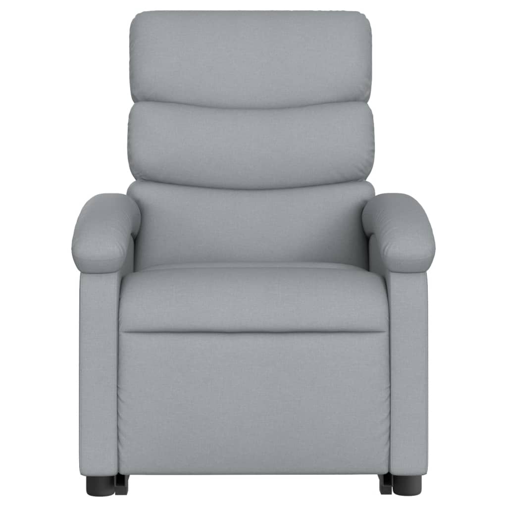 Poltrona Alzapersona Massaggi Reclinabile Grigio Chiaro Tessuto 3203990