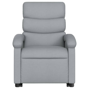 Poltrona Alzapersona Massaggi Reclinabile Grigio Chiaro Tessuto 3203990