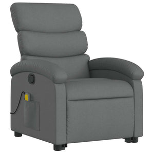 Poltrona Alzapersona Massaggi Reclinabile Grigio Scuro Tessuto 3203991