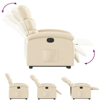 Poltrona Alzapersona Reclinabile Elettrica Crema in Tessuto 3204011