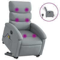 Poltrona Alzapersona Massaggi Elettrica Grigio Chiaro Tessuto 3204014