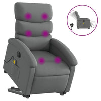 Poltrona Alzapersona Massaggi Elettrica Grigio Scuro Tessutocod mxl 109030