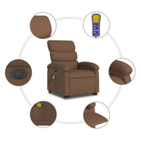 Poltrona Alzapersona Massaggiante Elettrica Marrone Tessuto 3204018