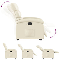 Poltrona Alzapersona Reclinabile Crema in Similpelle 3204041