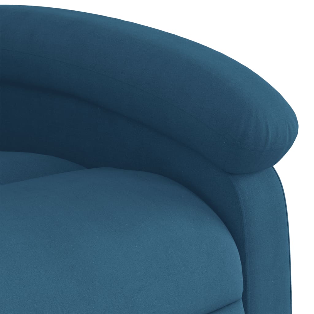 Poltrona Massaggiante Reclinabile Elettrica Blu in Velluto 3204299
