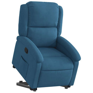 vidaXL Poltrona Alzapersona Reclinabile Blu in Velluto