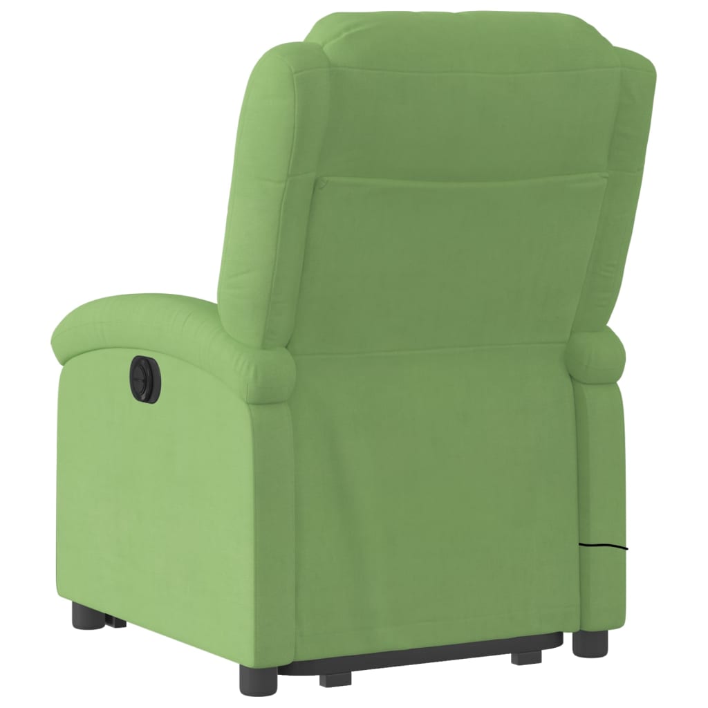 Poltrona Alzapersona Massaggi Elettrica Verde Chiaro Velluto 3204336