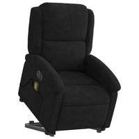 Poltrona Alzapersona Massaggi Elettrica Reclinante Nera Velluto 3204339