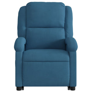 Poltrona Alzapersona Massaggi Reclinabile Elettrica Blu Velluto 3204343