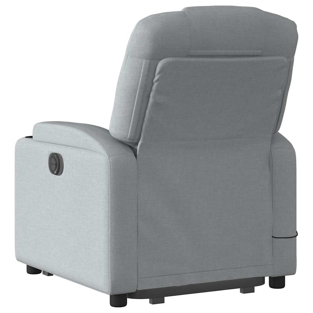 Poltrona Alzapersona Massaggi Reclinabile Grigio Chiaro Tessuto 3204380
